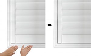 Frame inserts snap in to finish your Veneta shutter installation