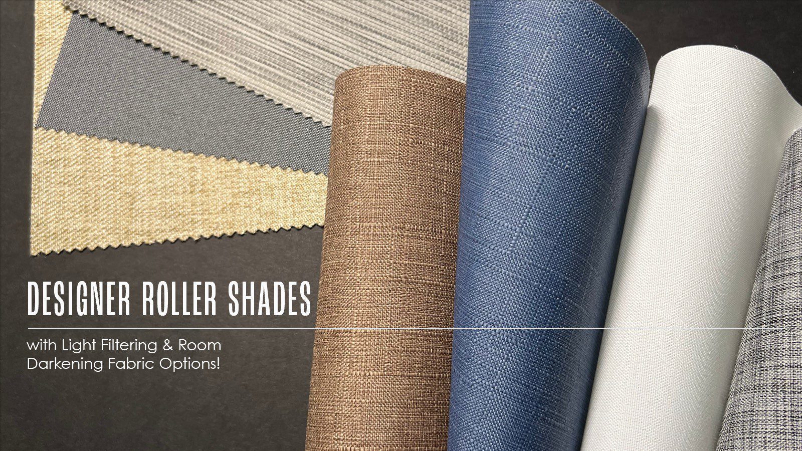 New Light Filtering and Room Darkening Fabric Options for Designer Roller Shades from Veneta Window Fashions, available exclusively at The Home Depot.